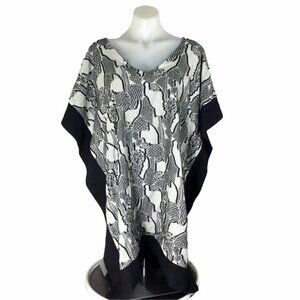 Riser Goodwyn Cotton Silk V-Neck Animal Print
